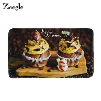 

Zeegle Christmas Door Mat Carpet For Living Room Chotolate Cake Pattern Chair Beside Pad Bath Bathroom Mat Entrance Area Rug