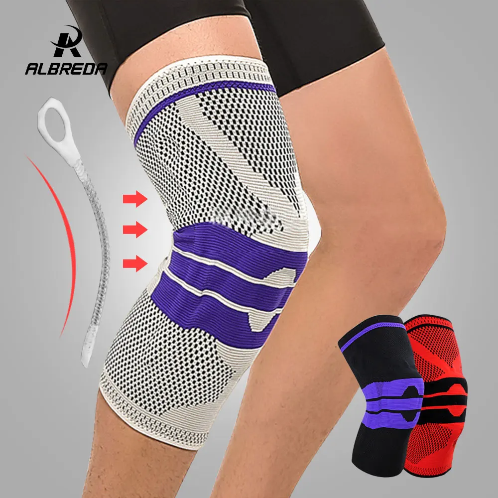 NIBOLOG 1Pc Knitted Sports Knee Pads For Women Men Elastic Breathable Compression Sleeve Pain Relief Tendonitis Arthritis Workout Protector Basketball Ru