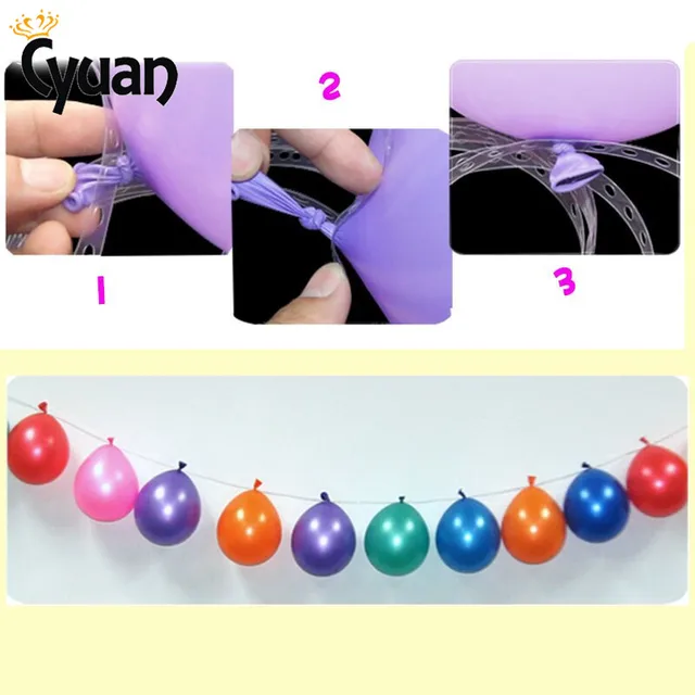 Cyuan 5m Birthday Party Helium Balloon Decoration Transparent PVC Chain Balloon Chain Arch Wedding Wall Party Decor Supplies