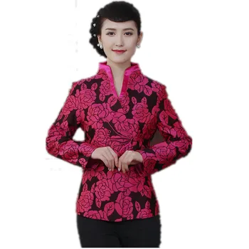 

New Arrival Hot Pink Chinese Tradition Style Jackets Elegant Slim Jacket Single Button Coat Tang Suit Tops Size M L XL XXL XXXL