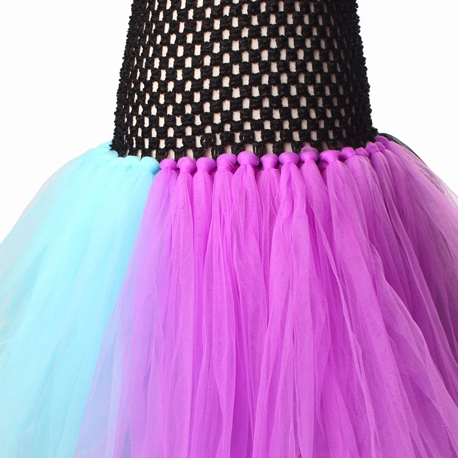 Patchwork Witch Queen Girl Tutu Dress Baby Cosplay Party Dress Princess Kids Holiday Clothing Halloween Costume Vestidos (14)