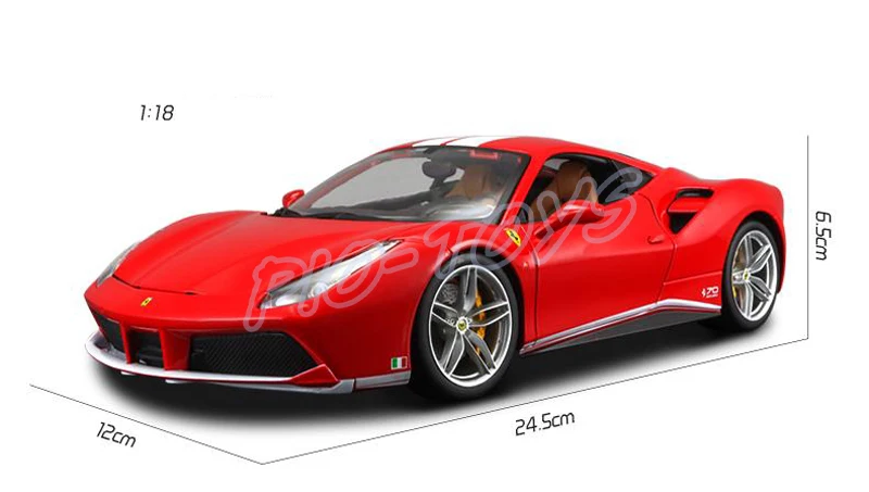 Подарок на год 70th 488gtb 1/18 роскошная модель металлический сплав автомобиль коллекция Игрушечные лошадки статический Большой собирать украшения Одежда высшего качества моделирование