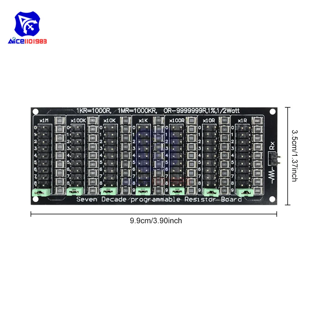7 семь десятилетие 1R-9999999R Программируемый Регулируемый SMD резистор ползунковый резистор доска точность шага 1R 1% 1/2 ватт-Модуль 200V