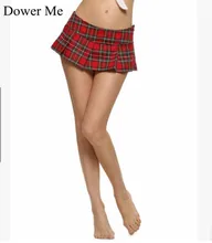 Dower me 2017 mujeres moda sexy colegiala cosplay ropa de dormir a cuadros noche super mini falda plisada resorte de la falda corta falda sexy