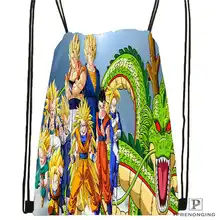 Пользовательские Дракон-шар-z-Drawstring сумка-рюкзак милый рюкзак детский Ранец(черный назад) 31x40 см#20180611-02-57