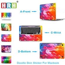 HRH 3 в 1 каракули ноутбука Наклейка чехол для Apple Macbook Air Pro 11 12 13 15 дюймов защитный чехол кожа