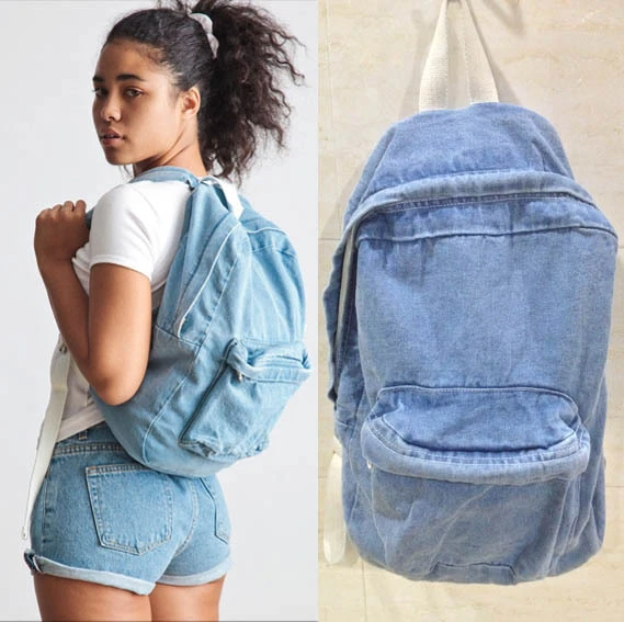 american apparel denim backpack