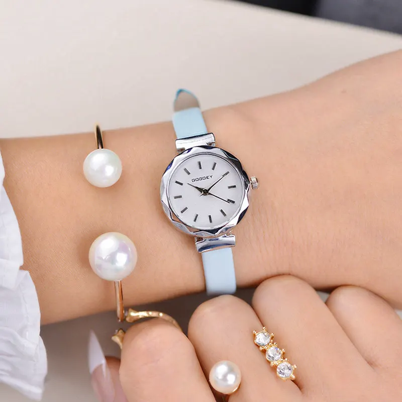 

Fashion Casual mini Leather Watches Women Top Brand Silver case Quartz Watch 2018 lady wrist watch for Female clock Reloj mujer