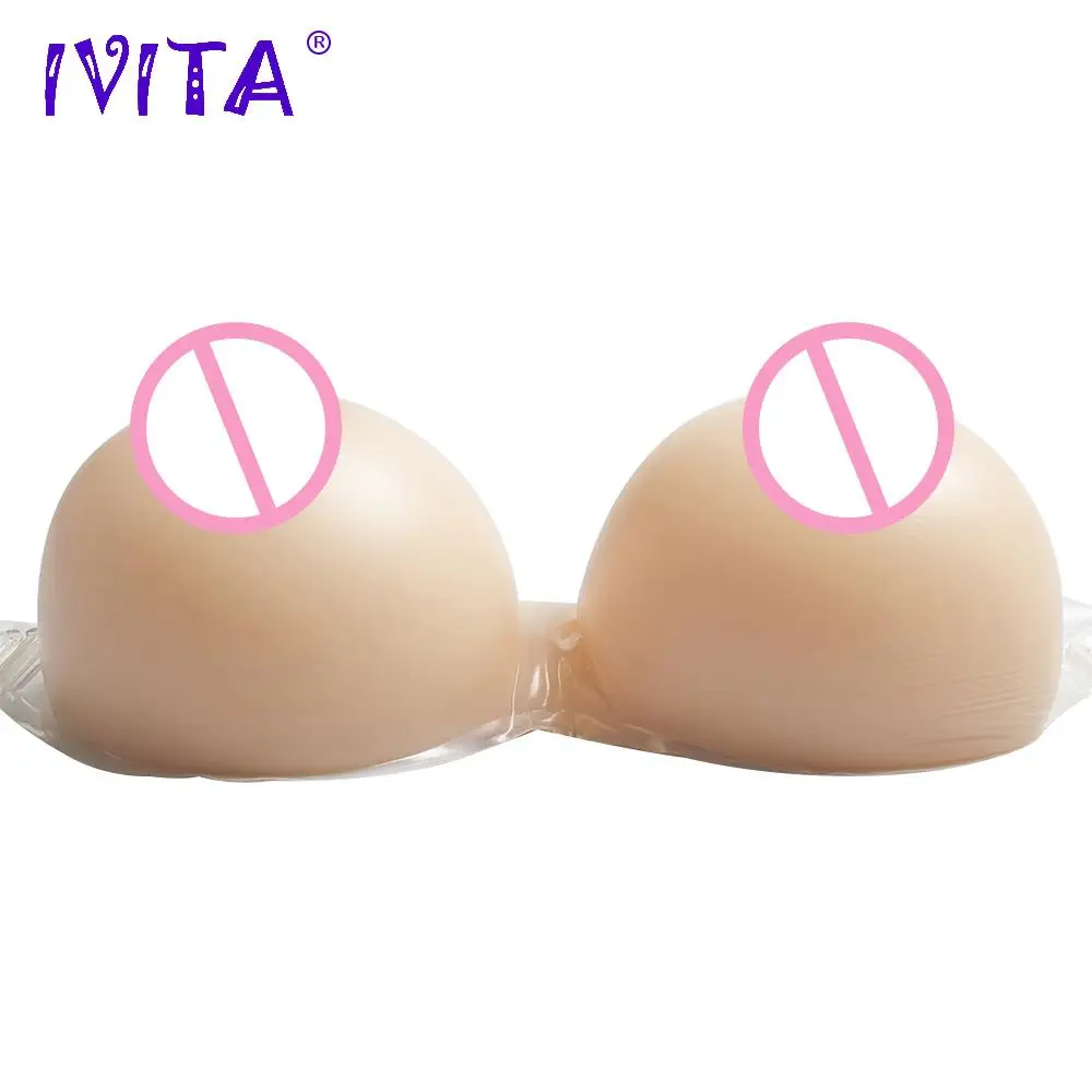 

IVITA 1800g Artificial Silicone Breast Forms With Shoulder Straps For Crossdresser Drag Queen Transgender Fake Boobs Mastectomy