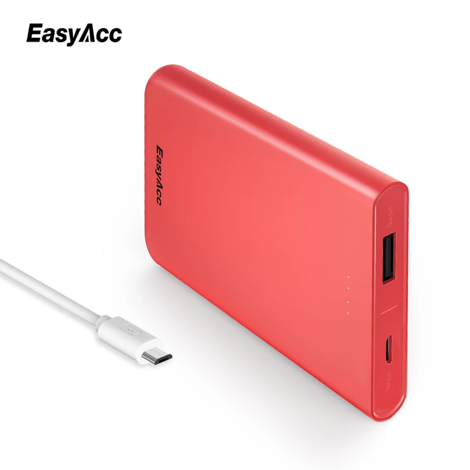 Easyacc 10000mAh Power Bank with LED Indicator Portable External Battery USB Powerbank Mobile Charger for Phones and Tablets