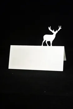 

Buck male Deer Silhouette Tented Escort number place cards wedding barrattoe party table Seating Reception markerspc001