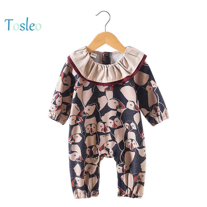 

2018 Tosleo Spring Baby Girl Rompers Toddler Clothers Fish Printed Newborn Clothes Toddler Clothes Pullover Full Sleeve