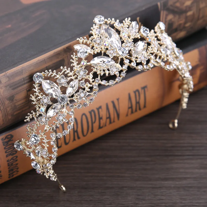 

Baroque Crown 2019 New Crystal Bridal Tiara Crown Wedding Accessories Bridal Jewelry Wedding Hair Accessories Bridal Headwear