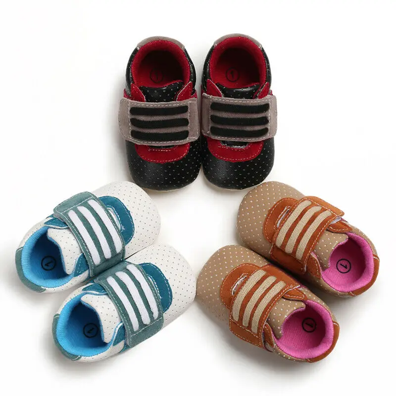 

0-18 Months Fasion Baby Shoes Boy Girl Newborn Soft Soles PU Leather Crib Soft Sole Shoe Sneaker Prewalker 2019 New