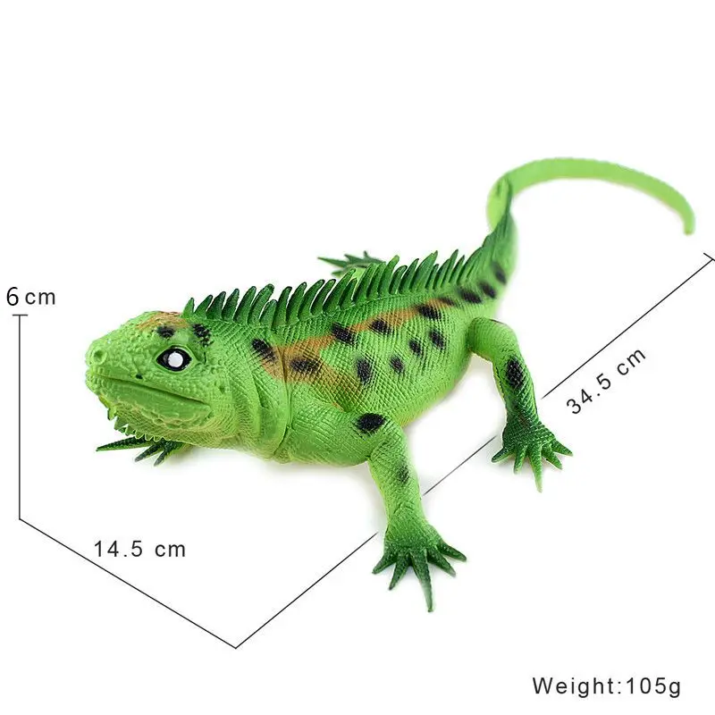 Яркие с изображением рептилий ПВХ Модель ящерицы фигурка обучающая игрушка-зеленый
