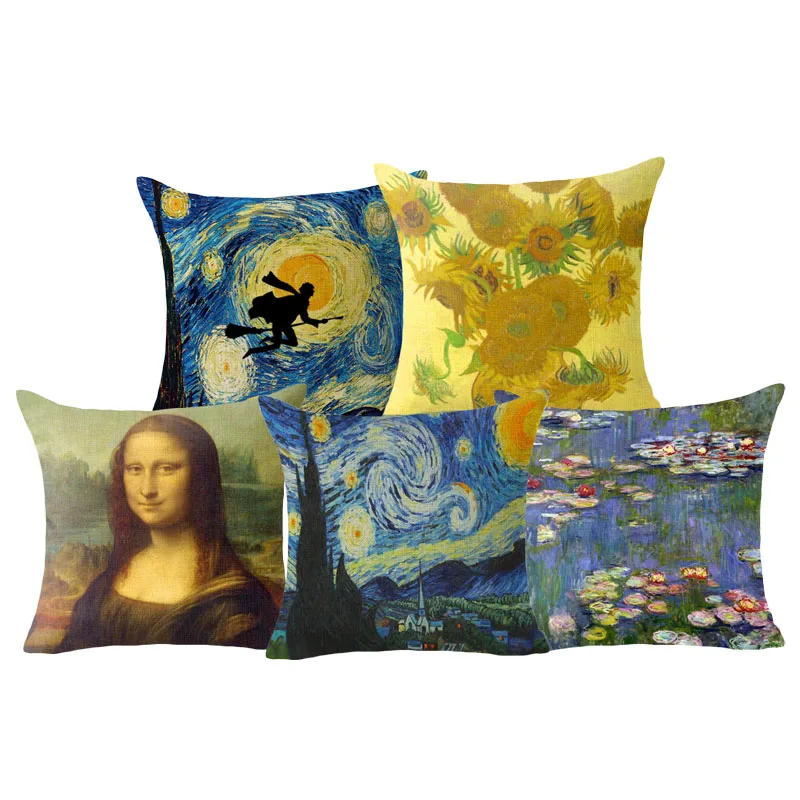Decorative Pillow Covers Famous Painting Square Sofa Throw Pillowcases