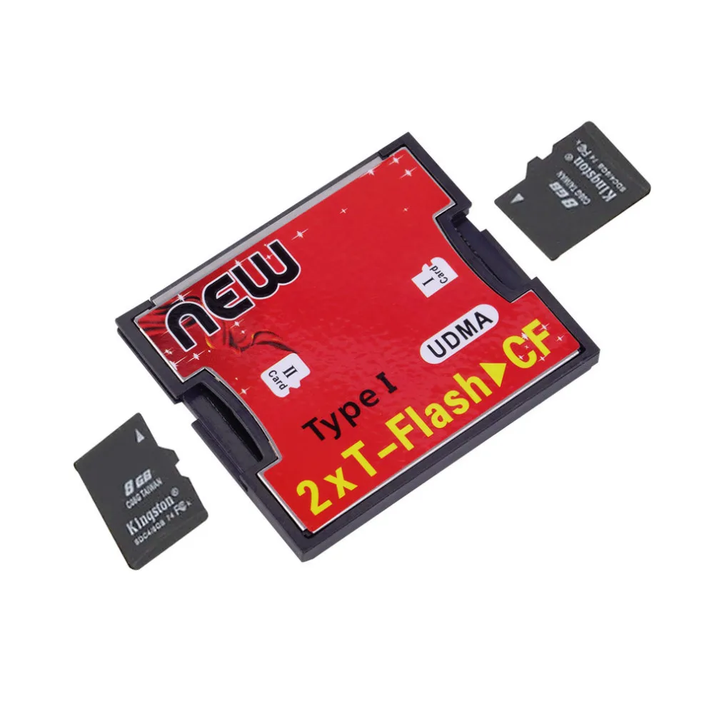 Многоцветный пластик и металл 42x35x3 мм 2x64G (макс.) 2 порта TF для SDHC для типа I 1 компактный адаптер для флэш-карт считыватель карты памяти адаптер