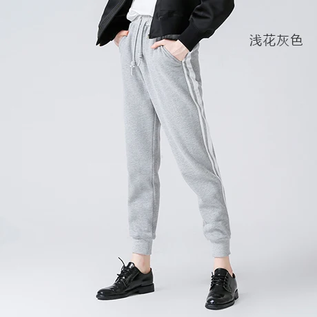 Toyouth Новое поступление года Для женщин мода Хит Цвет srtipe руно свободные женские брюки - Цвет: gray