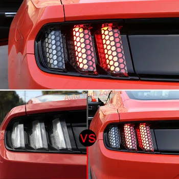 

6PCS Exterior Rear Tail Lamps Lights Hexagon Sticker For Ford Mustang 2015-2017