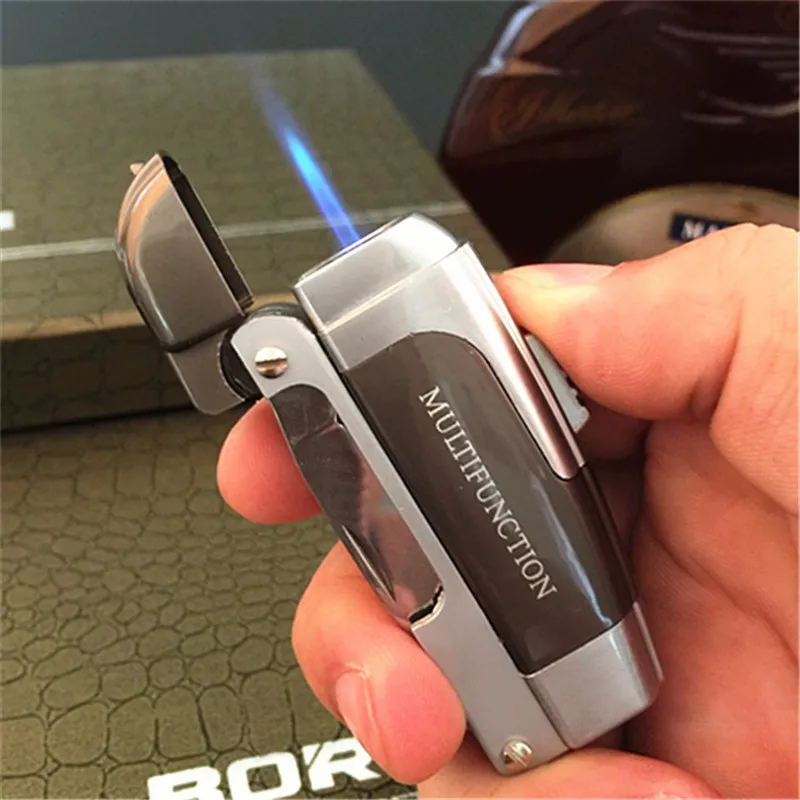 

Multifunction Lighter Butane Jet Torch Lighter Gas Cigar Lighter Cigarette Turbo Windproof With Knife