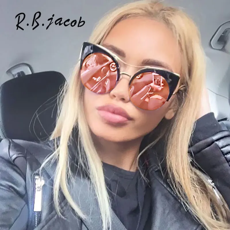 Trend Brand Designer Korea Cat Eye Sun Glasses Fashion Flower Floral