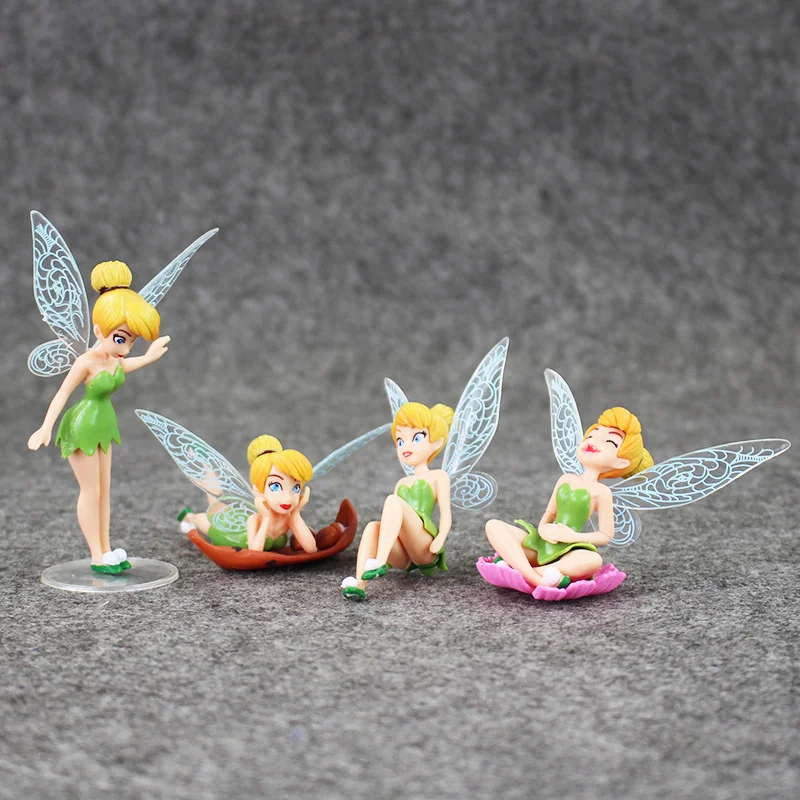 4 шт./лот Tinkerbell Фея фигурки Набор красоты эльфа модель куклы подарок для мальчиков и девочек