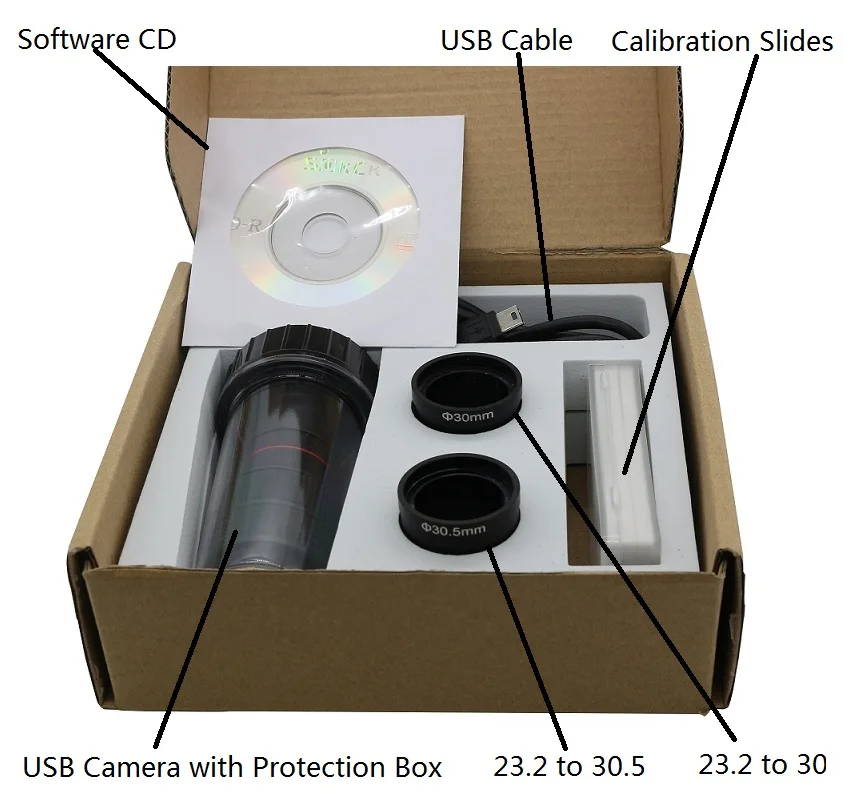  5MP USB Camera Microscope Electronic Digital Eyepiece Stereo Biological Microscope with 0.5X Reduct
