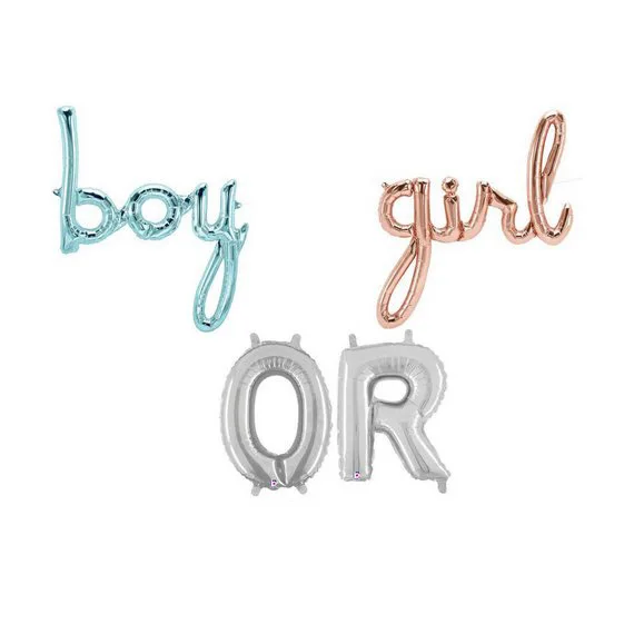 

Giant Boy Or Girl Script Balloon Baby Shower Mylar Balloon Gender Reveal Balloon 1st Birtdhay Party Decorations