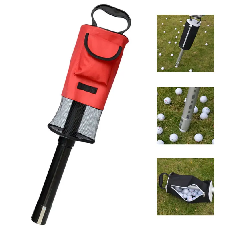 Portable Golf Ball Picker Pick Ups Retrievers Storage Bag Scooping