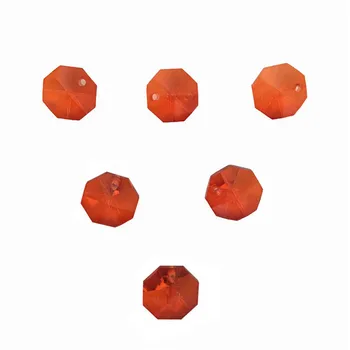 

2000pcs/Lot, 1 Hole Orange 14mm Crystal Glass Octagon Beads In One Hole Wholesale , Free Shipping