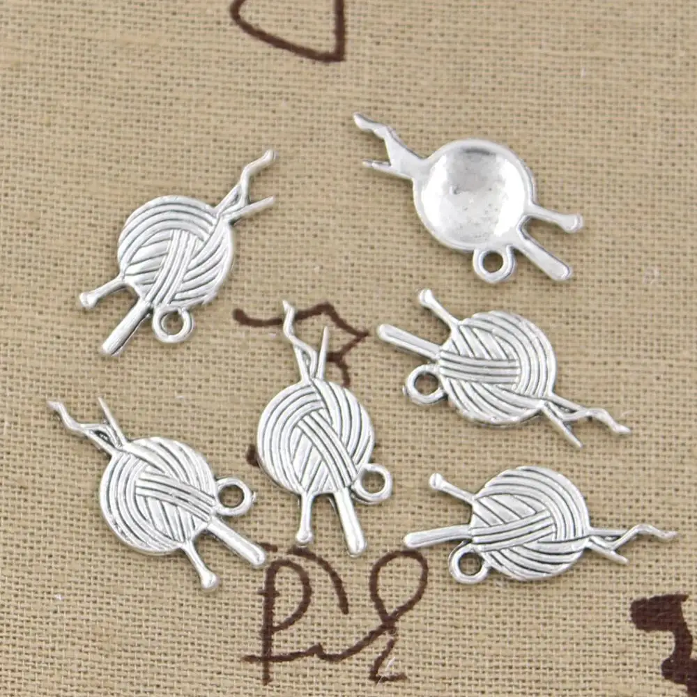 12pcs Charms Yarn Ball Knit Crochet 26x12mm Antique Making Pendant fit,Vintage Tibetan Silver color,DIY Handmade Jewelry 12pcs Charms Yarn Ball Knit Crochet 26x12mm Antique Making Pendant fit,Vintage Tibetan Silver color,DIY Handmade Jewelry
