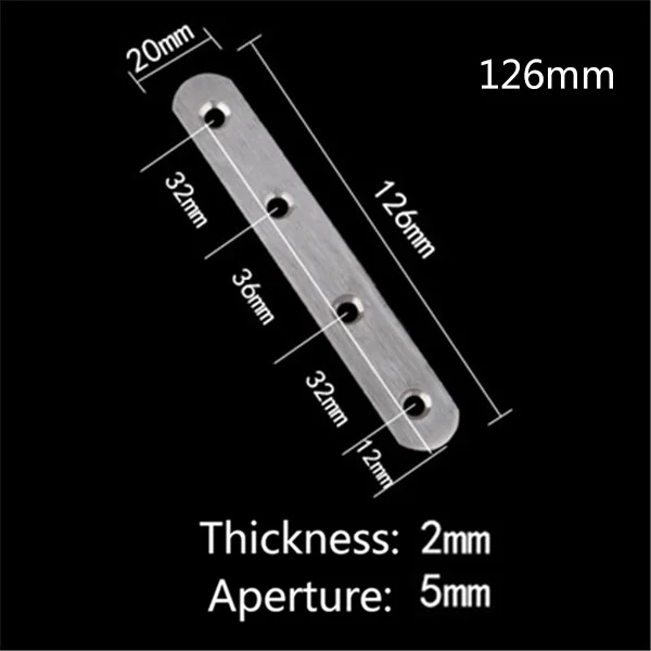 10 шт. 37-245 мм из нержавеющей стали плоские прямые скобы Mending пластинки для ремонта крепежный разъем- M25 - Цвет: 126mm