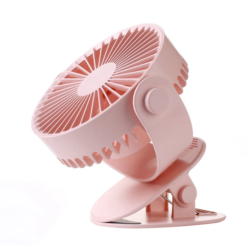 

Mini Mute Clip Fan Rechargeable Silent 4 Blades Baby Stroller Fans Portable Air Cooling 3 Speeds Desk Usb Fan With Usb Output