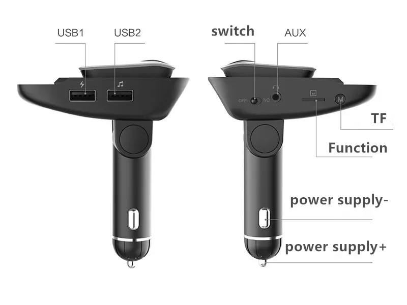 Гарнитура Bluetooth FM передатчик зарядки мобильного телефона hands-free TF U диска музыкальный плейер MP3 плеер беспроводные автомобильные колонки воспроизведения
