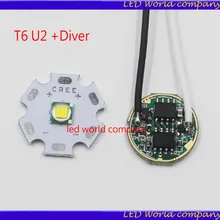 10W Cree XM-L T6 холодный белый светодиодный светильник+ DC 3,7 V 2.5A XML светодиодный диммер DIY