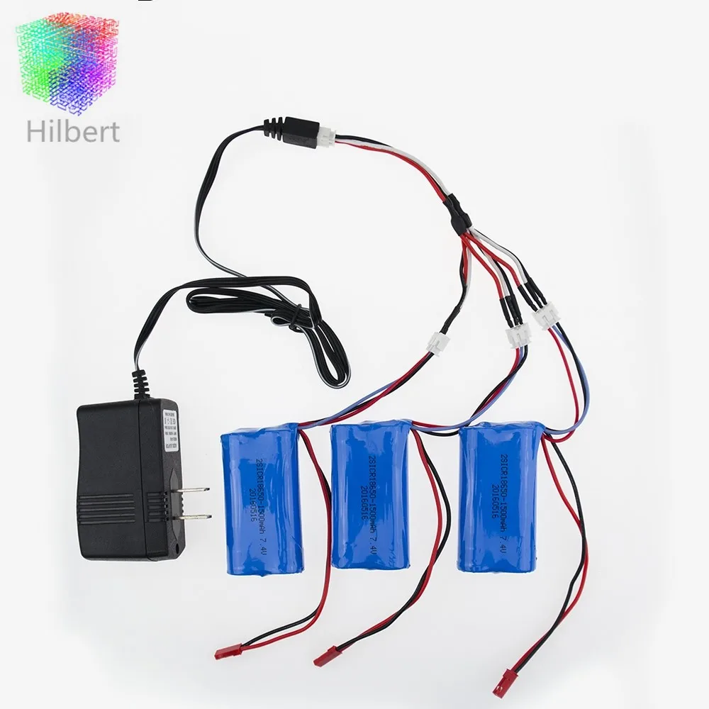 

3pcs 7.4 V 1500 mah li-po battery and charger 3 in 1 cable for DH9053 9101 mjx f45 9118 rc Helicopter parts