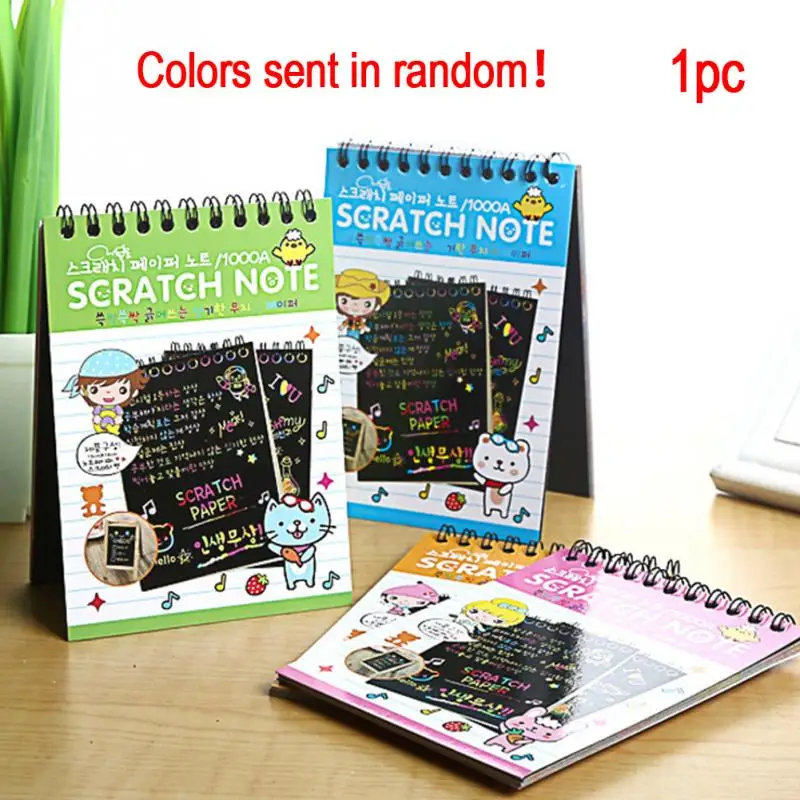 Волшебный цвет скретч Note book бумага черный DIY Рисование игрушки скребковая живопись малыш каракули