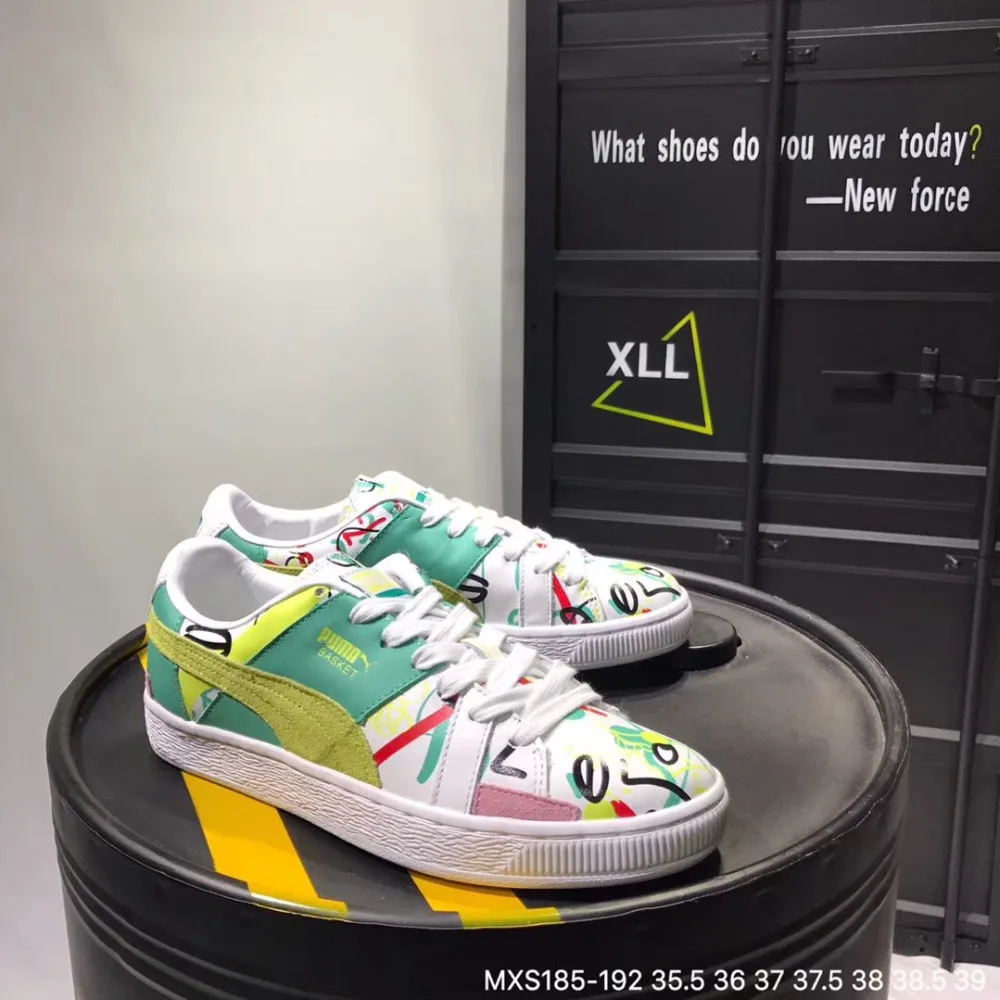 Original 2018 new Puma women's leather graffiti sneakers Badminton Shoes Size 36-39 Original 2018 new Puma women's leather graffiti sneakers Badminton Shoes Size 36-39