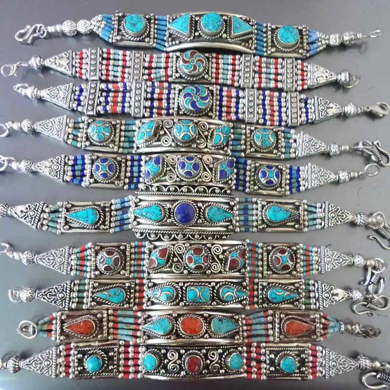 Last Clearance Sale-Indian Bracelets Copper Inlay Colorful Stone Clasp Bracelets Only$9.9 Multi Designs
