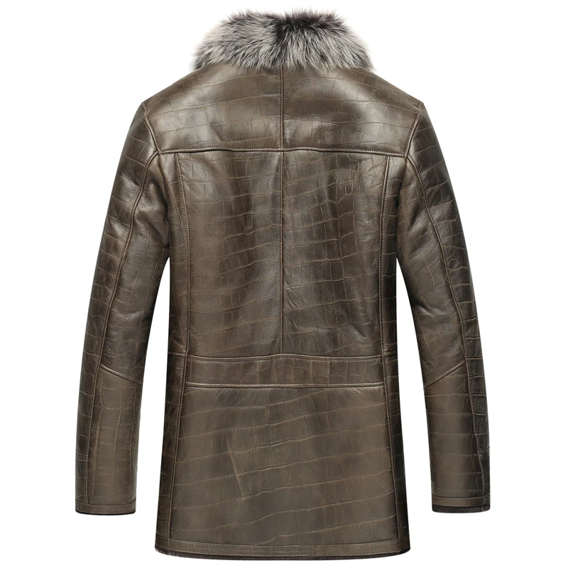 Кожаная куртка мужская Роскошная натуральная пальто из кожи и меха Мужская