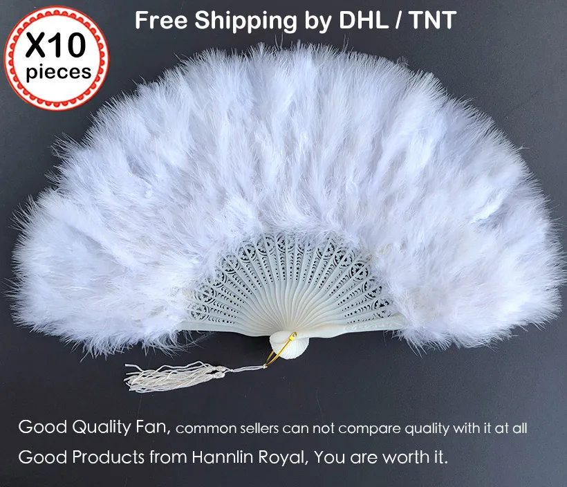 

10 pieces per Lot fluffy feather African hand folding Lady fan rocking Dance Fans for Party Ball High Quality DHL free shipping