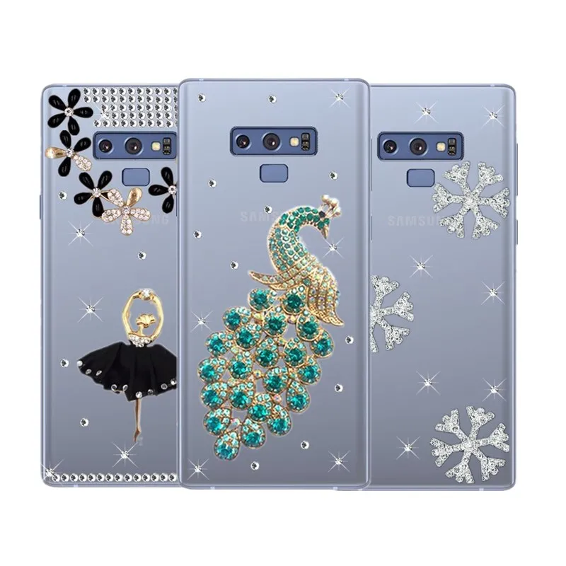 

For Samsung Galaxy A6S A9S note 9 8 5 4 Christmas snowflakes case A9 2018 pro A7 A3 A5 2015 2017 2016 J3 prime Diamond Cover