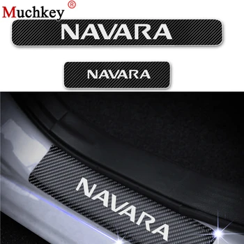 

Welcome Pedal For Nissan Navara Car Door Sill Scuff Plate Guard Protector 4D Carbon Fiber Vinyl Stickers Car Accessories 4Pcs