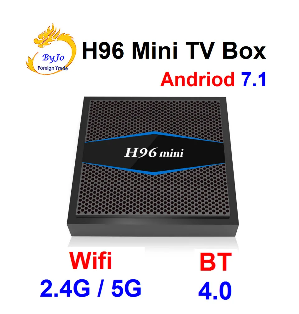 

H96 Mini 4K box 2.4G 5GHz Wifi Bluetooth set Top box Smart tv box android 7.1 Android tv box Amlogic 2G 16G