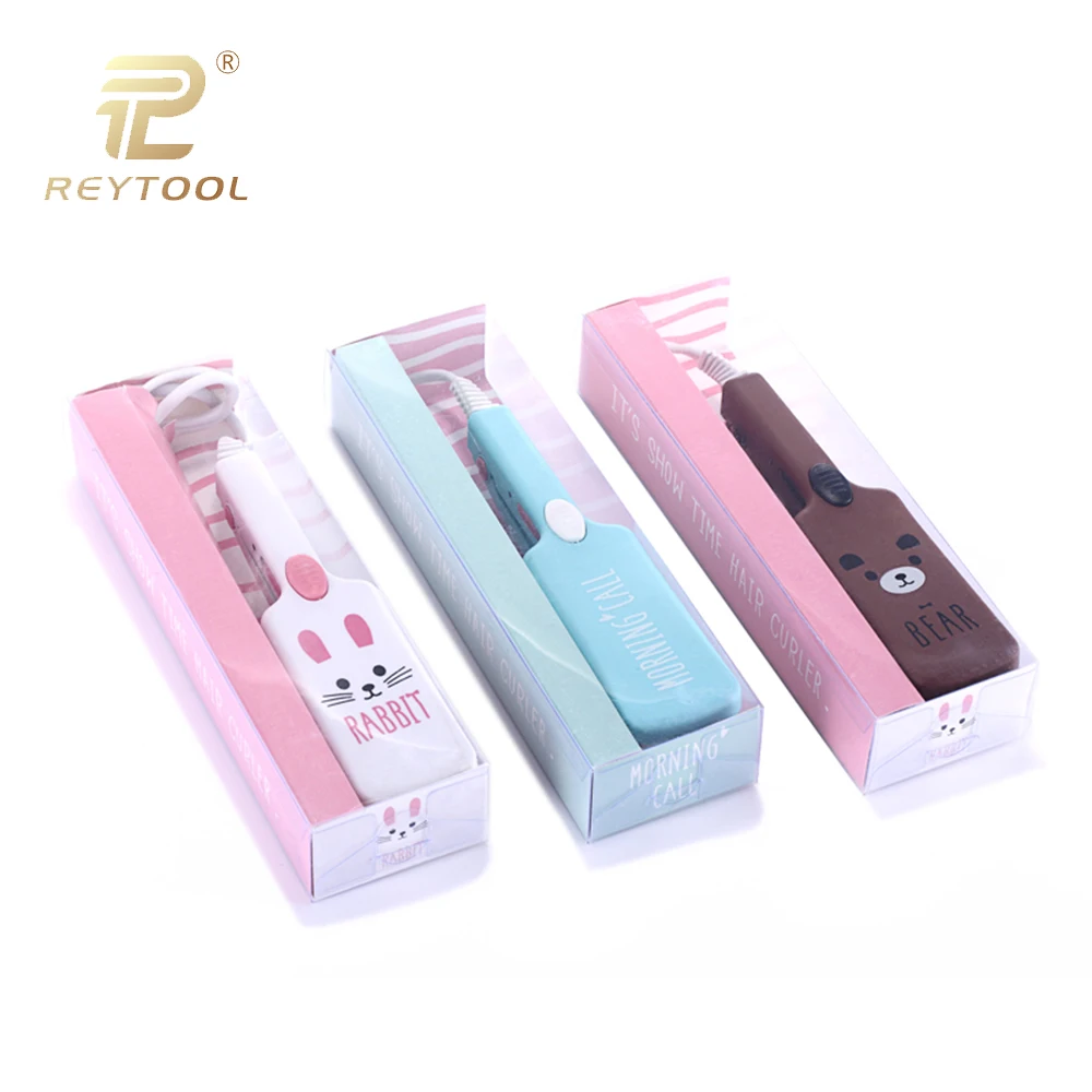 

Travel Mini Triple Barrels Hair Curling Iron Deep Waver Curling Wand Cartoon Hair Curlers Rollers 110-220V Hair Waver tools