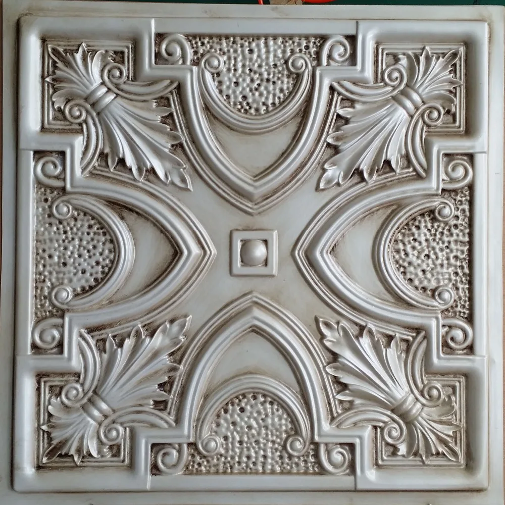 Pl11 Old Faux Paint Finishing 3d Embossed Ceilings Tiles