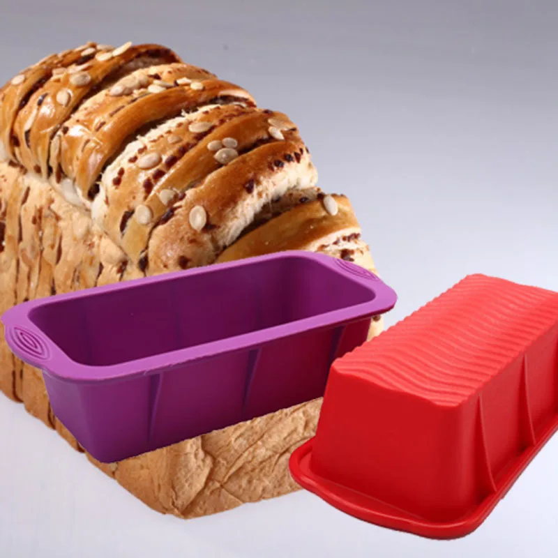 

New Silicone Baking Mould Rectangle Toast Bread Mold Jelly Ice Cake Loaf Pan Bakeware Oven DIY Kitchen Baking Tools Hot Sale