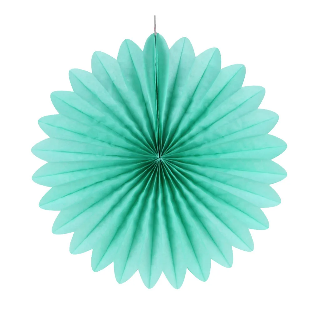 4pcs Mint Shade Kit Tissue Paper Pom Pom Honeycomb Ball Lantern Fan Wedding Birthday Party Hanging Decorations (1)