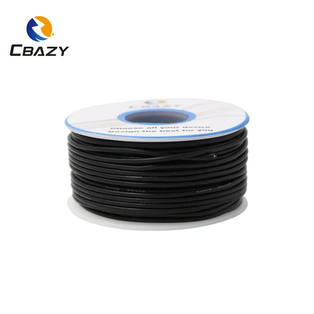 CBAZY силиконовый 18AWG 15 м гибкий силиконовый провод луженый медный провод кабель многожильный 10 цветов опционально DIY проводное соединение - Цвет: Черный