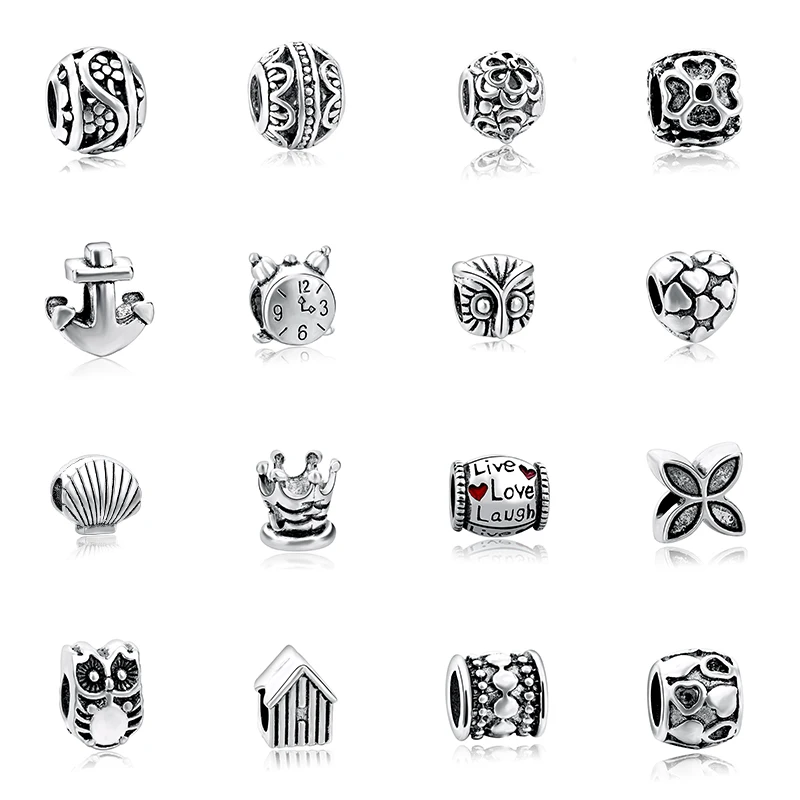 

1pcs Mix Style Antique Silver Plated Big Hole Charms Beads Fit Bracelet DIY Bead For Jewelry Making Spd160001